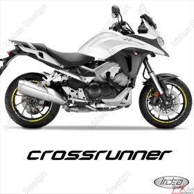 PROFILI ADESIVI SPORT CERCHIO RUOTA HONDA VFR 800 X CROSSRUNNER BIANCO GIALLO