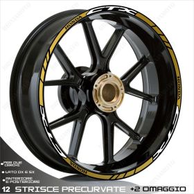 SET OF RIM WHEEL STICKERS DECALSSPORT LINE HONDA CTX 1300 WHITE GOLD