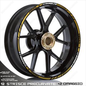 ENSEMBLE AUTOCOLLANTS LIGNE SPORT DUCATI SCRAMBLER DESERT SLED 19-17 BLANC OR