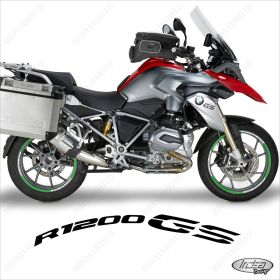 PROFILI ADESIVI SPORT CERCHIO RUOTA GRAFICA STICKERS BMW R 1200 GS BIANCO VERDE