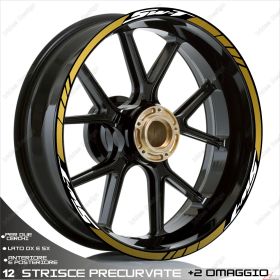 SET OF RIM WHEEL STICKERS DECALS SPORT LINE HONDA SW-T 400 600 WHITE GOLD