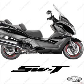 SET OF RIM WHEEL STICKERS DECALS SPORT LINE HONDA SW-T 400 600 WHITE RED