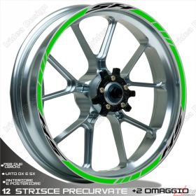 SET OF RIM WHEEL STICKERS DECALS SPORT LINE HONDA SH 125 150 300 BLACK GREEN
