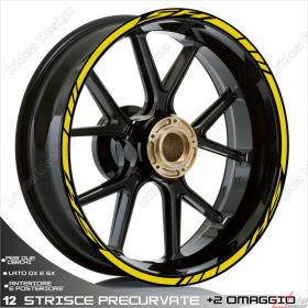 SET OF RIM WHEEL STICKERS DECALS SPORT LINE HONDA SH 125 150 300 YELLOW