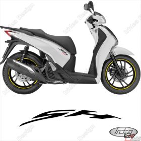 SET OF RIM WHEEL STICKERS DECALS SPORT LINE HONDA SH 125 150 300 YELLOW