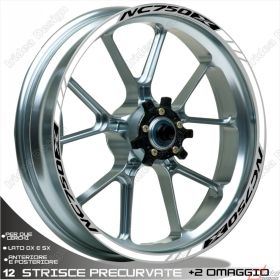 ENSEMBLE AUTOCOLLANTS ADHESIFS LIGNE SPORT HONDA NC750X NOIR BLANC