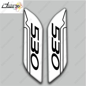AUTOCOLLANTS GEL 3D COUVRE MIROIRS ADAPTABLE T-MAX T MAX TMAX 530 NOIR BLANC