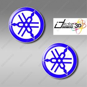 2 ADESIVI DIAPASON BLU BIANCO RESINATI 3D