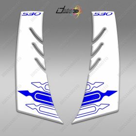 2 STICKERS 3D PER CARENA T MAX SUITABLE FOR TMAX 530 2012-16 BLUE WHITE