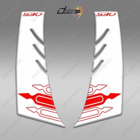 2 ADESIVI 3D CARENA YAMAHA ROSSO BIANCO