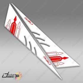 STICKERS RESINATED 3D SUITABLE FOR TMAX T MAX 530 2012-2016 BANDS RED WHITE