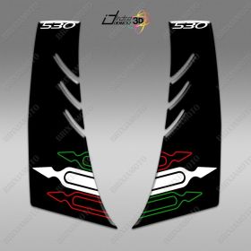 2 STICKERS 3D PER CARENA T MAX SUITABLE FOR TMAX 530 2012-16 TRICOLOR BLACK
