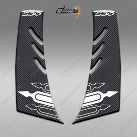 2 ADESIVI 3D CARENA YAMAHA BIANCO CARBON