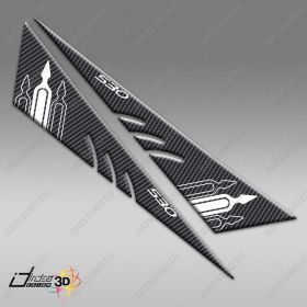 STICKERS RESINATED 3D SUITABLE FOR TMAX T MAX 530 2012-2016 BANDS WHITE CARBON