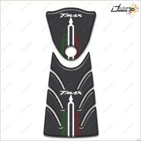 PROTECTION SPORTELLO TANK STICKER 3D FOR YAMAHA T MAX 2008 2011 TRICOLOR CARBON