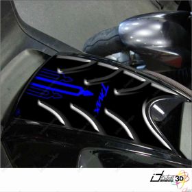 PROTECTION SPORTELLO TANK ADHESIF 3D PER YAMAHA T MAX 2008 CARBONE BLANC