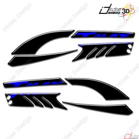 STICKERS 3D BOOMERANG PROTECTION SCRATCHES FOR YAMAHA TMAX 08-11 BLACK BLUE