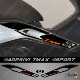 STICKERS BOOMERANG RESINED 3D COMPATIBLE YAMAHA T-MAX 500 01-07 BLACK ORANGE