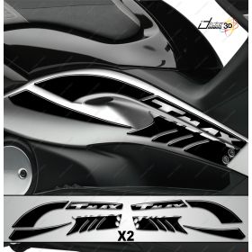 ADESIVI CARENA 3D NERO ARGENTO COMPATIBILE