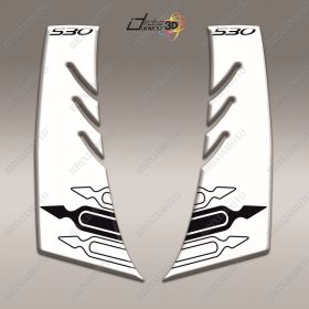 2 ADESIVI 3D CARENA YAMAHA NERO BIANCO