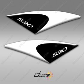 KIT 2 STICKERS 3D SCRATCH PROTECTOR SUITABLE FOR TMAX T MAX 530 BLACK WHITE