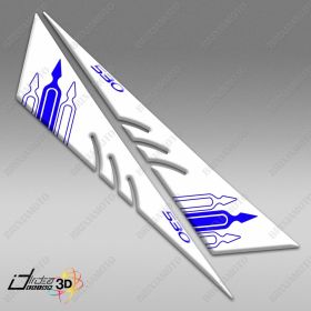 ADESIVI RESINATI 3D FASCE BLU BIANCO