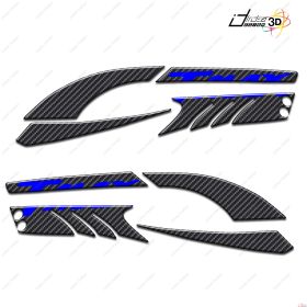 STICKERS 3D BOOMERANG PROTECTION SCRATCHES FOR YAMAHA TMAX 08-11 CARBON BLUE