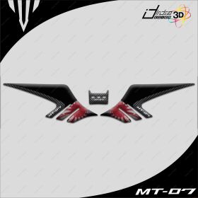 STICKERS TANK IN RESIN 3D COMPATIBLE FOR MOTO YAMAHA MT-07 JAPAN CARBON SPORT