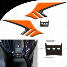 STICKERS TANK IN RESIN 3D COMPATIBLE FOR MOTO YAMAHA MT-07 ORANGE CARBON SPORT