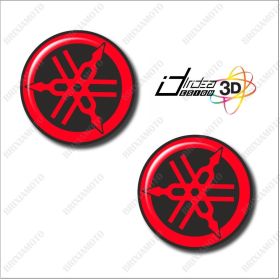 2 ADESIVI DIAPASON ROSSO NERO RESINATI 3D