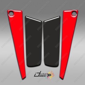 STICKER RESINATED 3D FRONT FOOTPEG SUITABLE FOR TMAX 530 T MAX RED BLACK