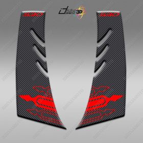 2 ADESIVI 3D CARENA YAMAHA ROSSO CARBON