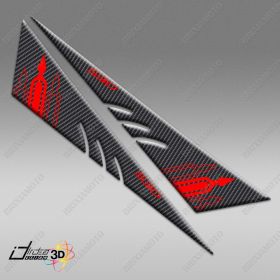 STICKERS RESINATED 3D SUITABLE FOR TMAX T MAX 530 2012-2016 BANDS RED CARBON
