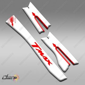 STICKERS 3D CARBON TMAX 530 SUITABLE FOR BELT CARTER T MAX 2012 RED WHITE