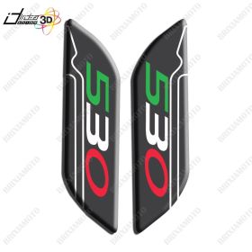 AUTOCOLLANTS GEL 3D COUVRE MIROIRS ADAPTABLE T-MAX T MAX TMAX 530 NOIR TRICOLORE