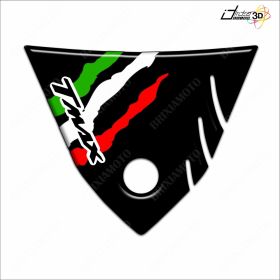 ADHESIF 3D DE QUEUE COMPATIBLE SCOOTER YAMAHA T-MAX 530 2012 TRICOLORE NOIR