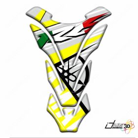 ADHESIF 3D RESERVOIR RESINE COMPATIBLE YAMAHA R6MOTO SPORT TRICOLORE JAUNE