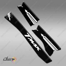 STICKERS 3D CARBON TMAX 530 SUITABLE FOR BELT CARTER T MAX 2012 WHITE BLACK