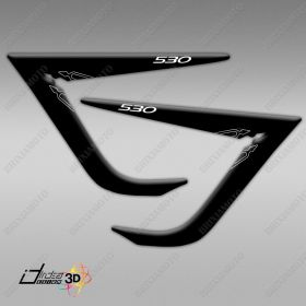ADHESIF FIANCHETTO ADAPTABLE TMAX 530 2012 RACING 3D RESINE BLANC NOIR