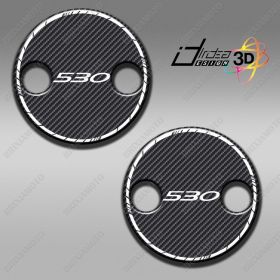 2 STICKERS RESINATED 3D CLUTCH COVER SUITABLE FOR TMAX T MAX 500 WHITE CARBON