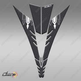 STICKERS 3D 530 Y FRONT FAIRING T MAX 2012-2014 SUITABLE FOR TMAX WHITE CARBON