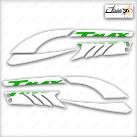 STICKERS 3D BOOMERANG PROTECTION SCRATCHES FOR YAMAHA TMAX 08-11 WHITE GREEN