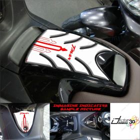 PROTECTION SPORTELLO TANK STICKER 3D FOR YAMAHA T MAX 2008 2011 500 WHITE RED