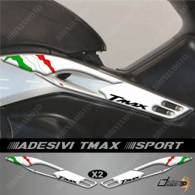 STICKERS BOOMERANG RESINED 3D COMPATIBLE YAMAHA T-MAX 500 01-07 WHITE TRICOLORE