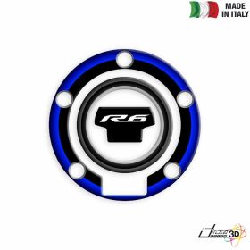 FUEL CAP STICKER RESINED BLACK BLUE FITS YAMAHA YZF 600 R6 2015-2017