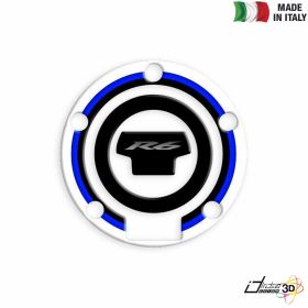 FUEL CAP STICKER RESINED BLACK BLUE FITS YAMAHA YZF 600 R6 2009-2014