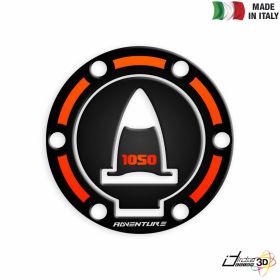 ADESIVO TAPPO BENZINA 3D NERO ARANCIO FOR