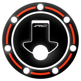 ADESIVO TAPPO BENZINA 3D NERO ARANCIO FOR
