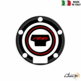 TANKDECKEL AUFKLEBER BEHARZTE SCHWARZ ROT FUR YAMAHA YZF 600 R6 2015-2017