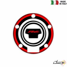 FUEL CAP STICKER RESINED BLACK RED FITS YAMAHA YZF 600 R6 2009-2014